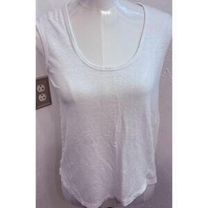Banana Republic Women’s White Linen Sleeveless Tank Size XS Slub